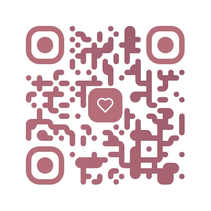 Wedding QR code example with a gradient design and a heart icon — free LNX QR code generator